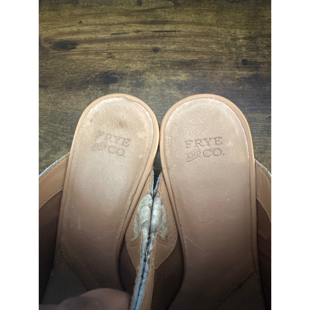Frye and Co. Jacy Mules Womens 7 Tan Snakeskin Embossed Leather Block Heel - Picture 10 of 10